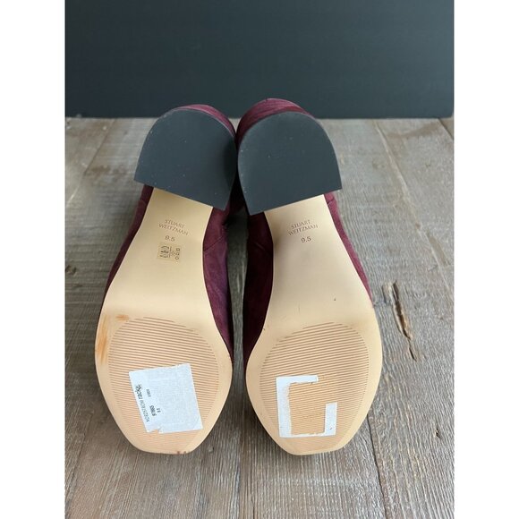 Stuart Weitzman Red/Burgundy Suede Platform Boots Size 9.5 - Picture 5 of 8